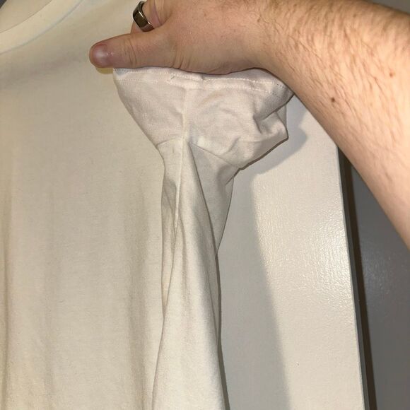 SHEIN Women’s Medium White Ruffle Detail Short Sleeve Crew Tee Shirt NWOT - Picture 2 of 6